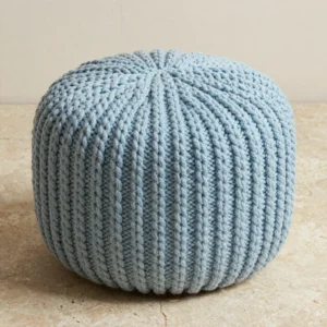 Soft Alpaca Knit Pouf Ottoman