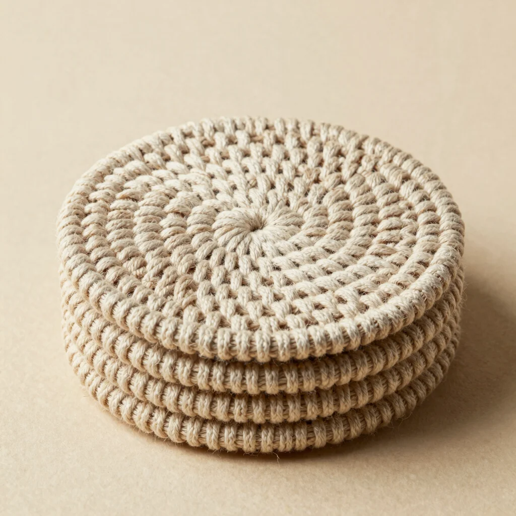 Fringed Macrame Coaster Set